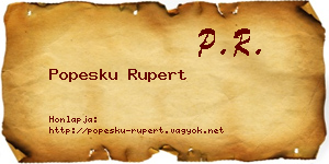 Popesku Rupert névjegykártya